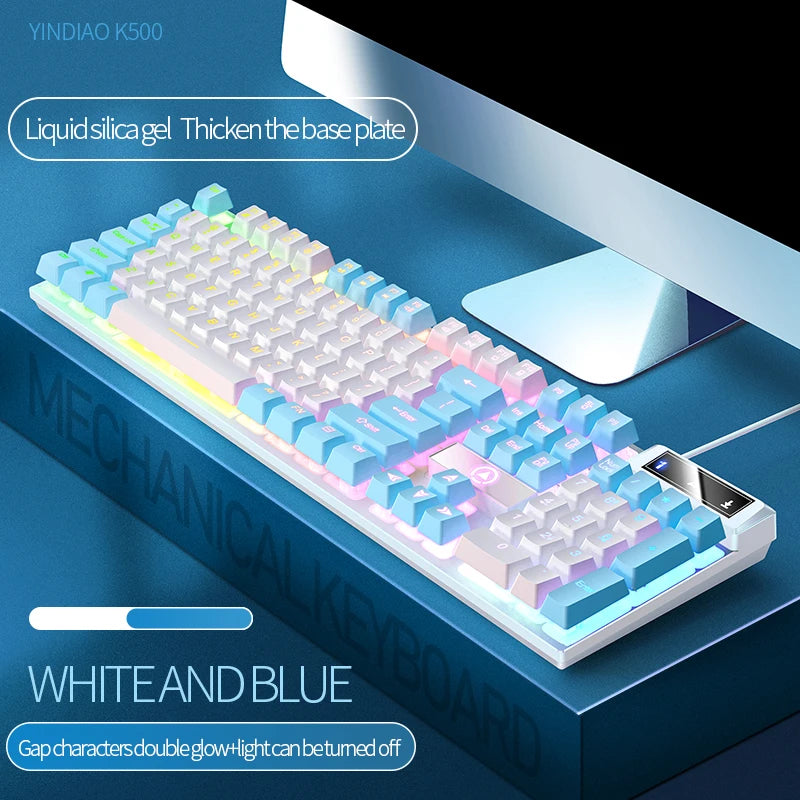 YINDIAO Professional Wired Gaming Keyboard - Universal PC/Office Layout