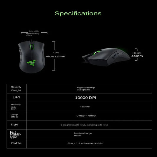 Razer Purgatory Viper Standard Edition 6400DPI Wired Gaming Mouse Brand Merchandise Birthday Gift Graduation Wholesale