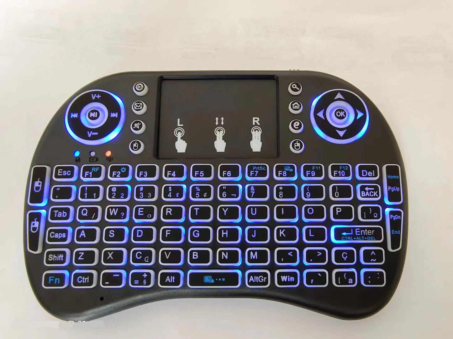 Air Mouse Backlit Mini Wireless Keyboard Azerty Spanish French Portuguese Russian Brazil Language With Touchpad N PC TV Box RGB