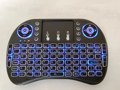 Air Mouse Backlit Mini Wireless Keyboard Azerty Spanish French Portuguese Russian Brazil Language With Touchpad N PC TV Box RGB