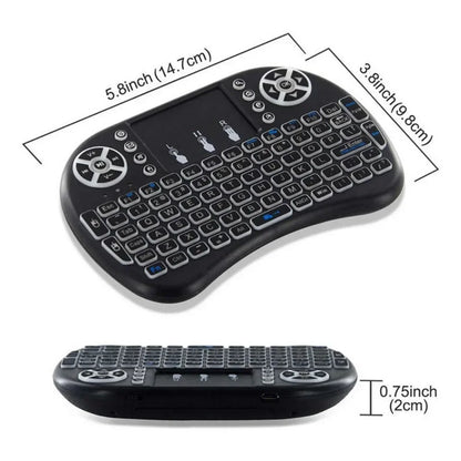 Backlit Mini Wireless Keyboard For Android TV Box PC X96 H96Max 2.4G Air Mouse Remote Touchpad 7 Color IR Leaning Remote Control