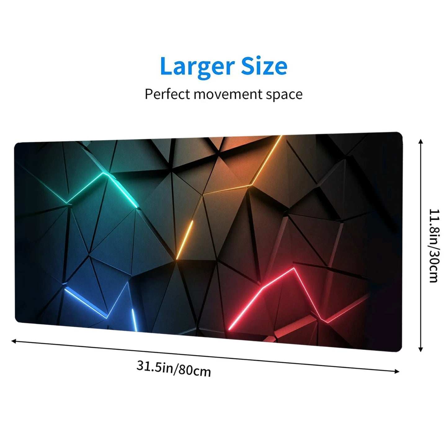 Mouse Pad Desk Pad Extended Mouse Mat 31.5x11.8in Large Computer Keyboard Desk Mat Desk Pad with Non-Slip Base and Stitched Edge
