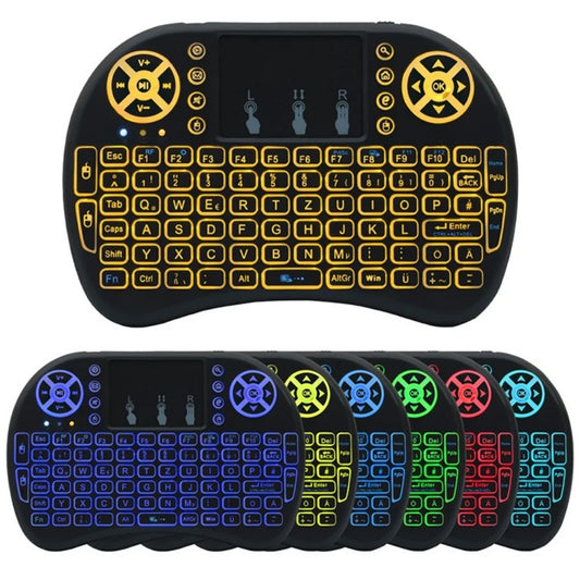 Backlit Mini Wireless Keyboard For Android TV Box PC X96 H96Max 2.4G Air Mouse Remote Touchpad 7 Color IR Leaning Remote Control