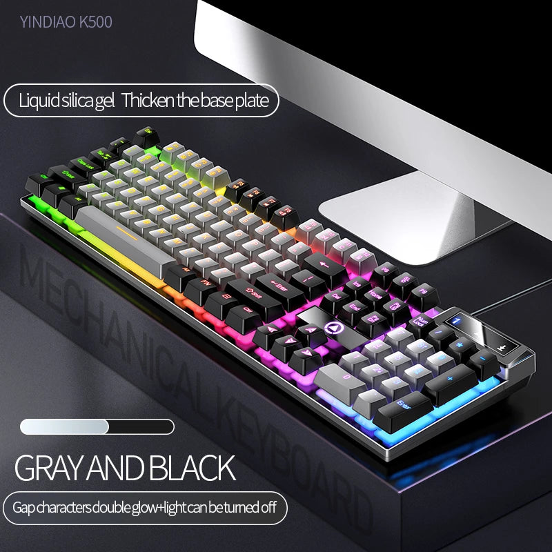 YINDIAO Professional Wired Gaming Keyboard - Universal PC/Office Layout