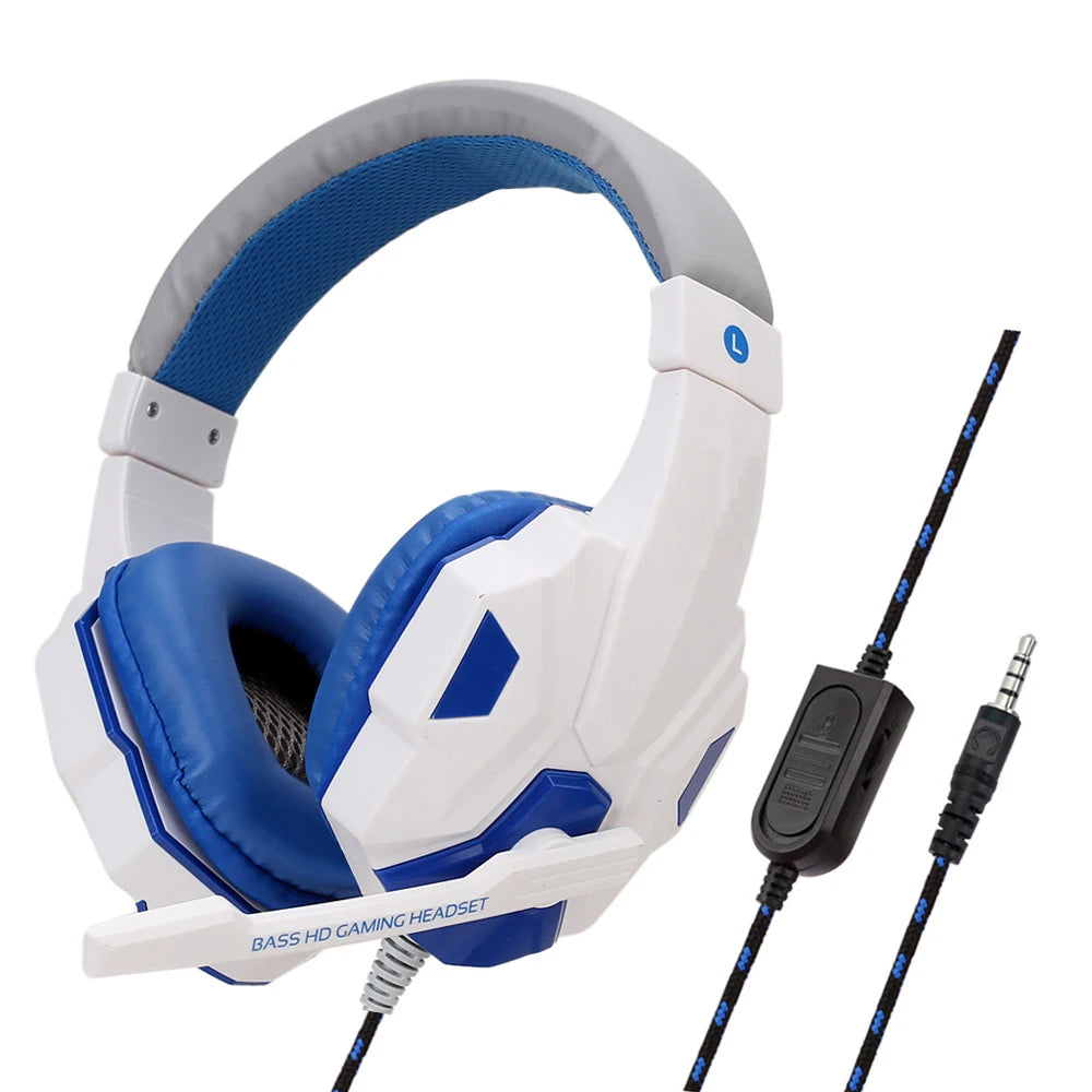 Gaming Headphones 3.5mm Wired PC Bass Stereo Gamer Headset Phone Laptop Earphone Helmet With Microphone For PS4 Xbox One Switch