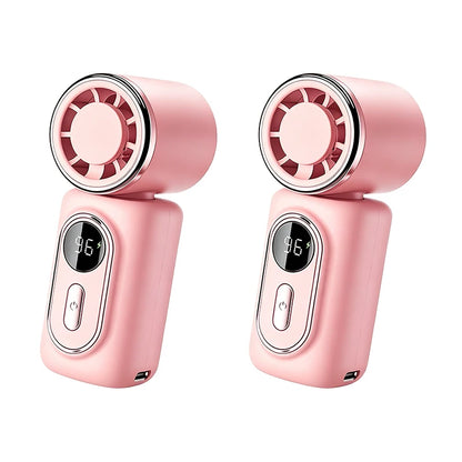 Portable Mini Fan Handheld Small Fan Cooling Turbo High Speed Fans 3000mAh 5 Speeds 180° Adjustable LED Display USB Rechargeable