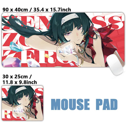 ZZZ Gaming Hoshimi Miyabi Ye Shunguang Mouse Pad Evelyn Ellen Zenless Zone Zero Keyboard Desk Mats XXL Anime Girls Mousepad