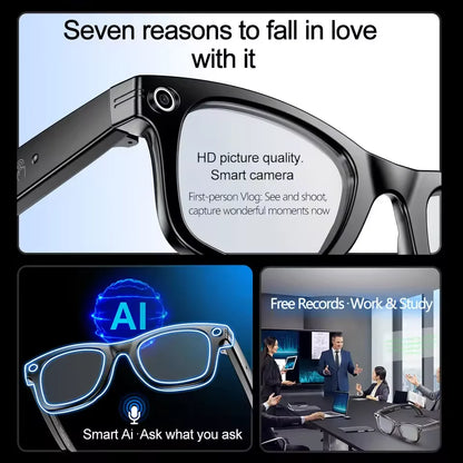 Smart AI Translation Glasses - Worldwide Explorer Edition (800W Camera, Waterproof)