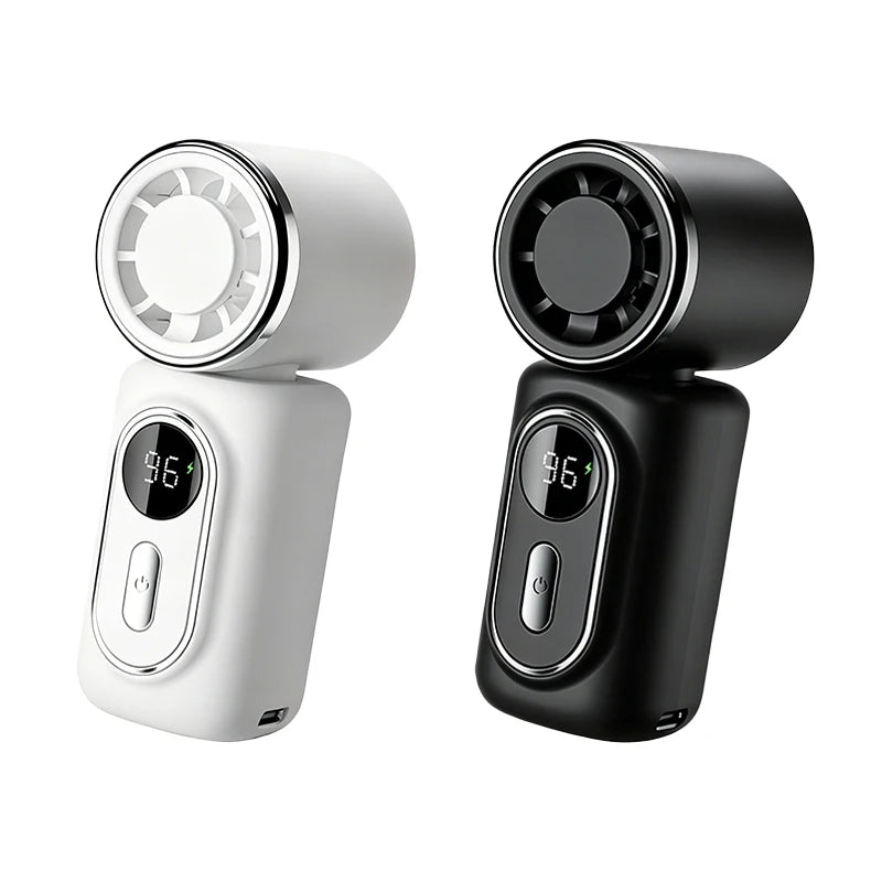 Portable Mini Fan Handheld Small Fan Cooling Turbo High Speed Fans 3000mAh 5 Speeds 180° Adjustable LED Display USB Rechargeable