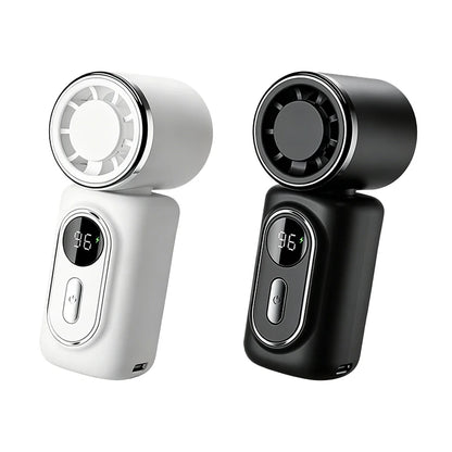 Portable Mini Fan Handheld Small Fan Cooling Turbo High Speed Fans 3000mAh 5 Speeds 180° Adjustable LED Display USB Rechargeable