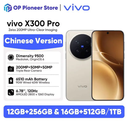 Vivo X300 Pro 5G smartphone android MediaTek Dimensity 9500  200MP Zeiss APO Super Telephoto Lens 6.78”AMOLED 120hz 6510mAh NFC