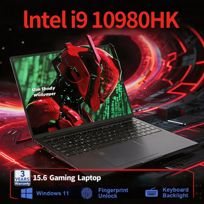 15.6" Intel Core i9 10980HK Windows 11 Pro Laptop Computer 32GB RAM 512GB 1TB 2TB SSD Portable Notebook PC Office Study Laptops