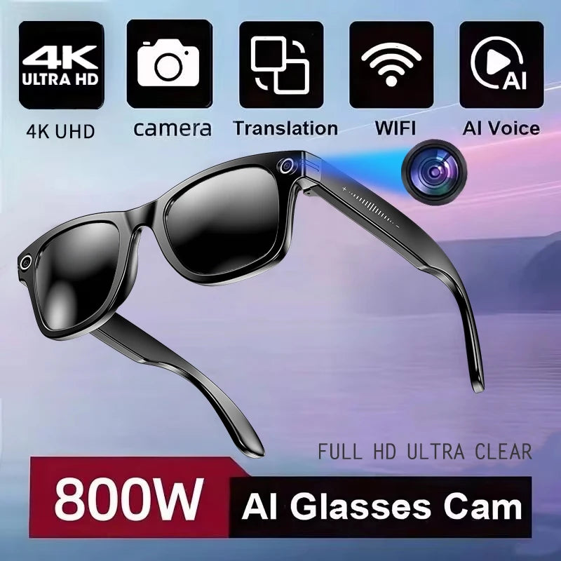 Smart AI Translation Glasses - Worldwide Explorer Edition (800W Camera, Waterproof)