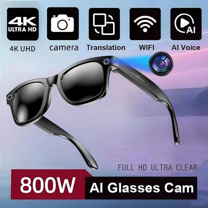 Smart AI Translation Glasses - Worldwide Explorer Edition (800W Camera, Waterproof)