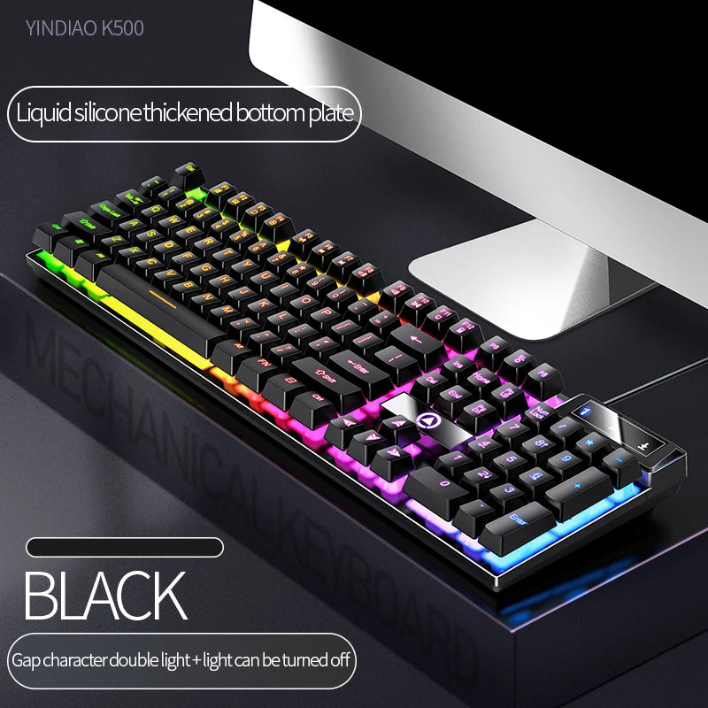 YINDIAO Professional Wired Gaming Keyboard - Universal PC/Office Layout