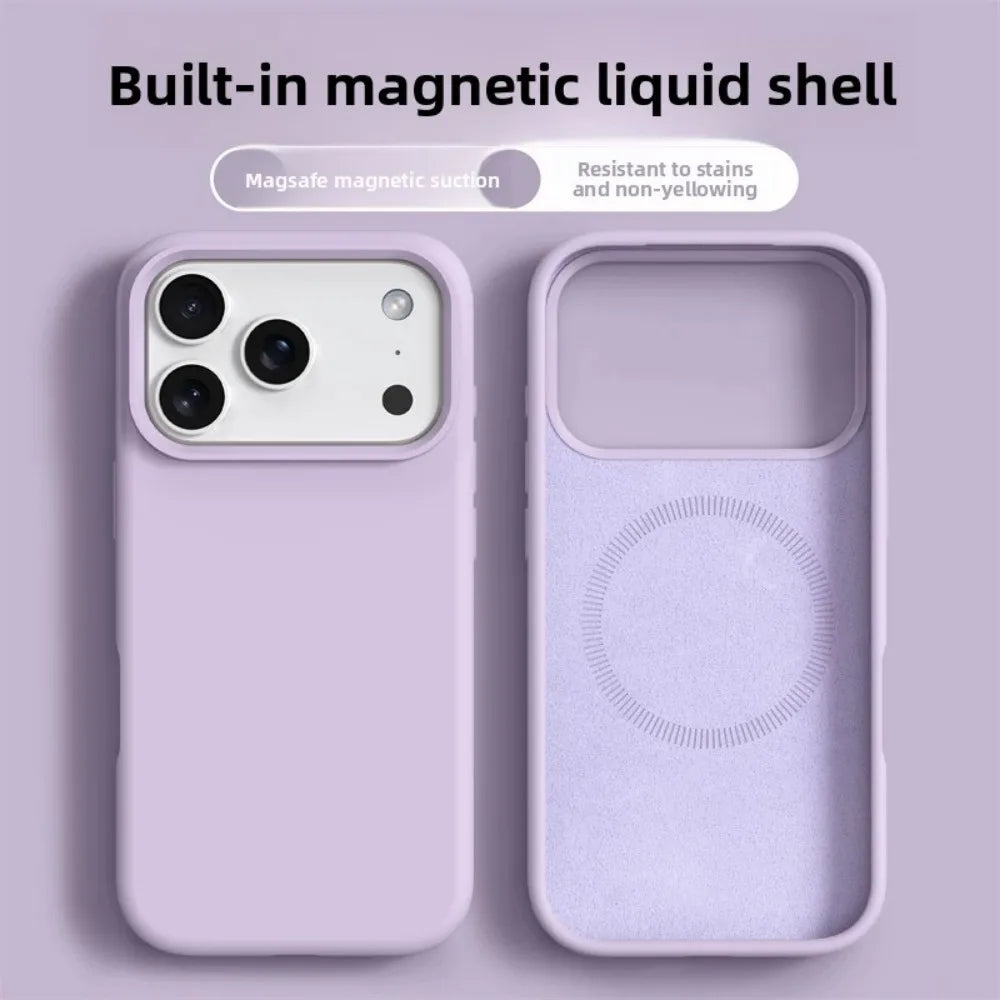 Phone Case For iPhone 17 16 Pro Max Liquid Silicone Cases For iPhone17 16 Pro Max 17Pro Air Soft Bumper Cover