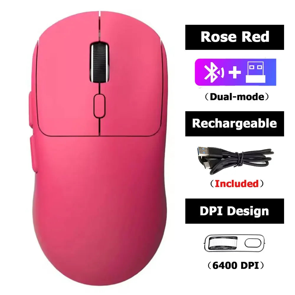 Best-Selling Mute Wireless Mouse 4-Color Rechargeable Ergonomic Game Mouse Dual-Mode Bluetooth Computer Game Mouse  Office Compu