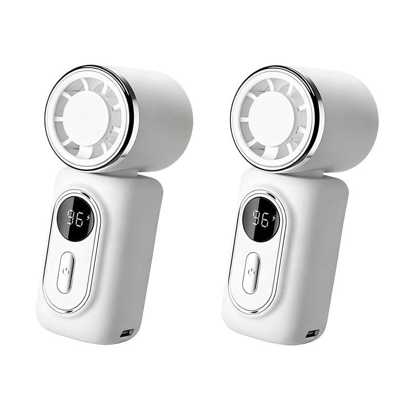 Portable Mini Fan Handheld Small Fan Cooling Turbo High Speed Fans 3000mAh 5 Speeds 180° Adjustable LED Display USB Rechargeable