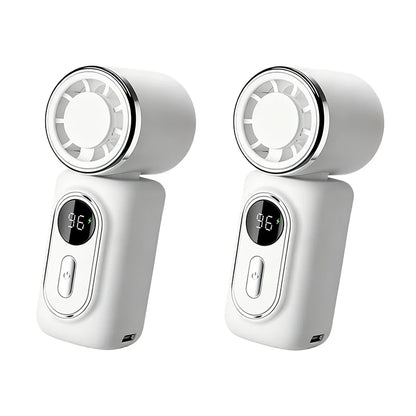 Portable Mini Fan Handheld Small Fan Cooling Turbo High Speed Fans 3000mAh 5 Speeds 180° Adjustable LED Display USB Rechargeable