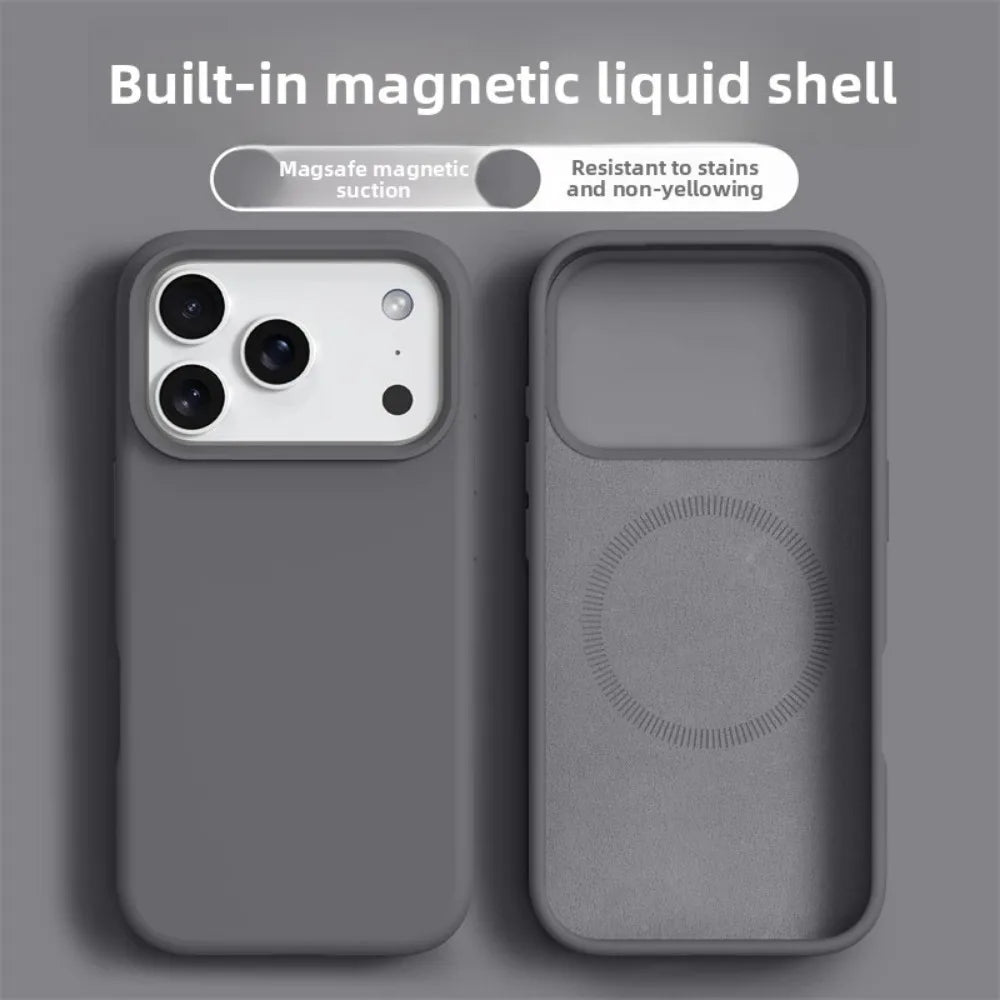 Phone Case For iPhone 17 16 Pro Max Liquid Silicone Cases For iPhone17 16 Pro Max 17Pro Air Soft Bumper Cover