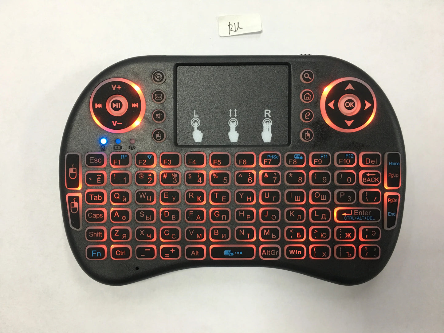 Air Mouse Backlit Mini Wireless Keyboard Azerty Spanish French Portuguese Russian Brazil Language With Touchpad N PC TV Box RGB