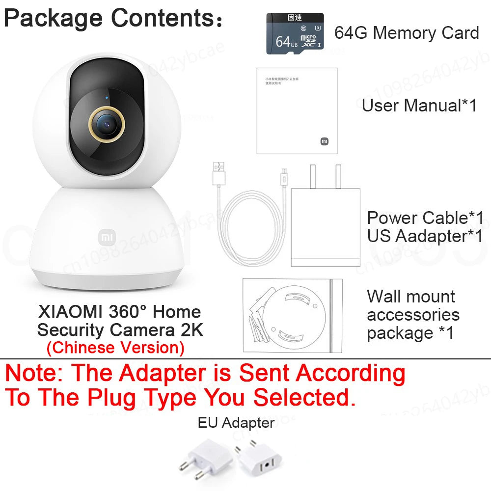 Xiaomi Smart Home Security Camera PTZ 2K – Color Night Vision, Two-Way Audio & AI Face Detection