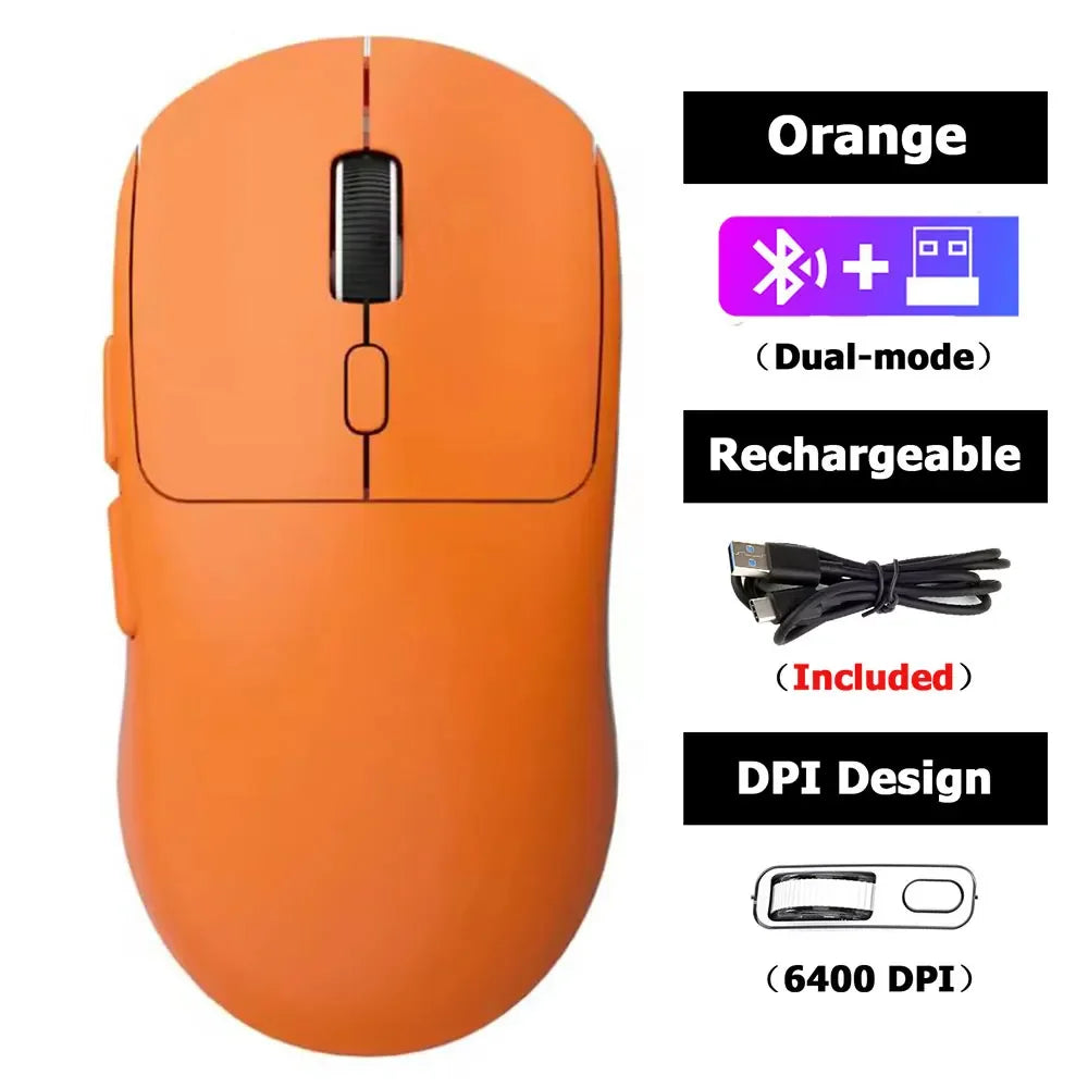 Best-Selling Mute Wireless Mouse 4-Color Rechargeable Ergonomic Game Mouse Dual-Mode Bluetooth Computer Game Mouse  Office Compu