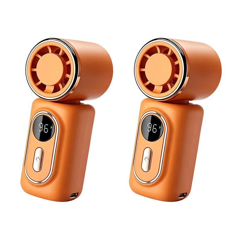 Portable Mini Fan Handheld Small Fan Cooling Turbo High Speed Fans 3000mAh 5 Speeds 180° Adjustable LED Display USB Rechargeable