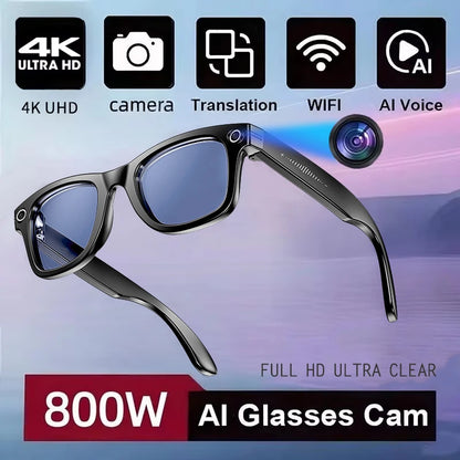 Smart AI Translation Glasses - Worldwide Explorer Edition (800W Camera, Waterproof)
