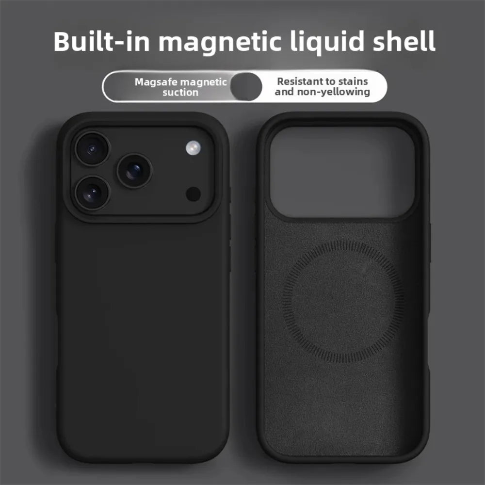 Phone Case For iPhone 17 16 Pro Max Liquid Silicone Cases For iPhone17 16 Pro Max 17Pro Air Soft Bumper Cover