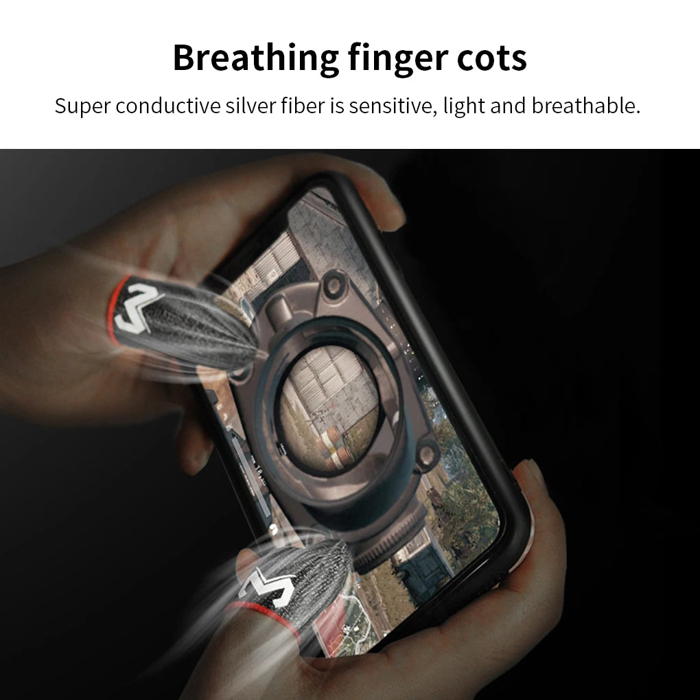 MEMO 2PCS Gaming Finger Sleeve Game Controller Finger Cover For PUBG Game Mobile Phone Touch Screen Sweatproof Fingertips Gloves