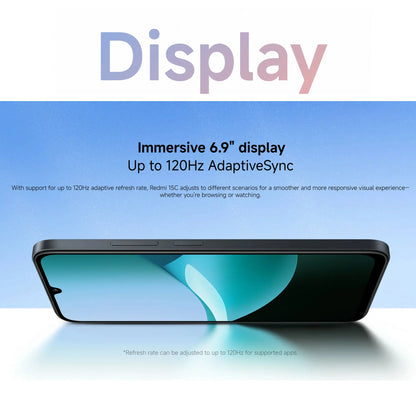 Xiaomi Redmi 15C 4G, 4+256GB Global Version, 6.9“ 120Hz Display MediaTek Helio G81-Ultra Processor 50MP 6000mAh 33W Side fingerprint NFC