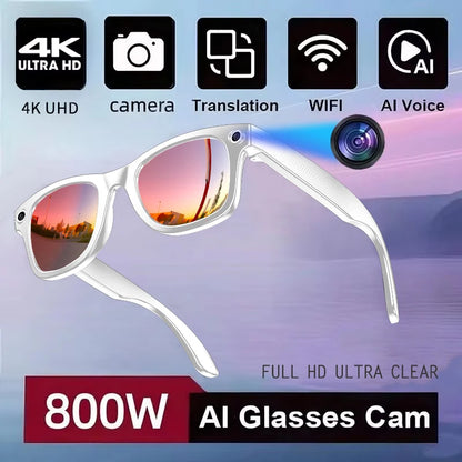 Smart AI Translation Glasses - Worldwide Explorer Edition (800W Camera, Waterproof)