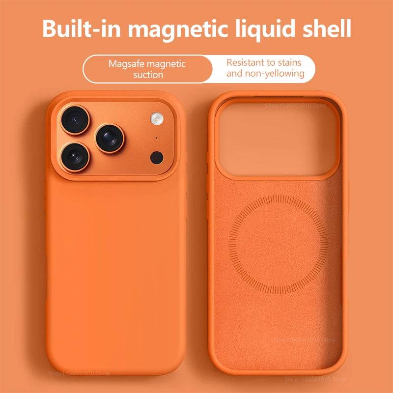 Phone Case For iPhone 17 16 Pro Max Liquid Silicone Cases For iPhone17 16 Pro Max 17Pro Air Soft Bumper Cover