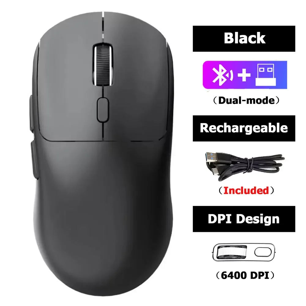 Best-Selling Mute Wireless Mouse 4-Color Rechargeable Ergonomic Game Mouse Dual-Mode Bluetooth Computer Game Mouse  Office Compu