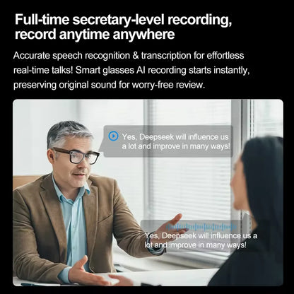 Smart AI Translation Glasses - Worldwide Explorer Edition (800W Camera, Waterproof)
